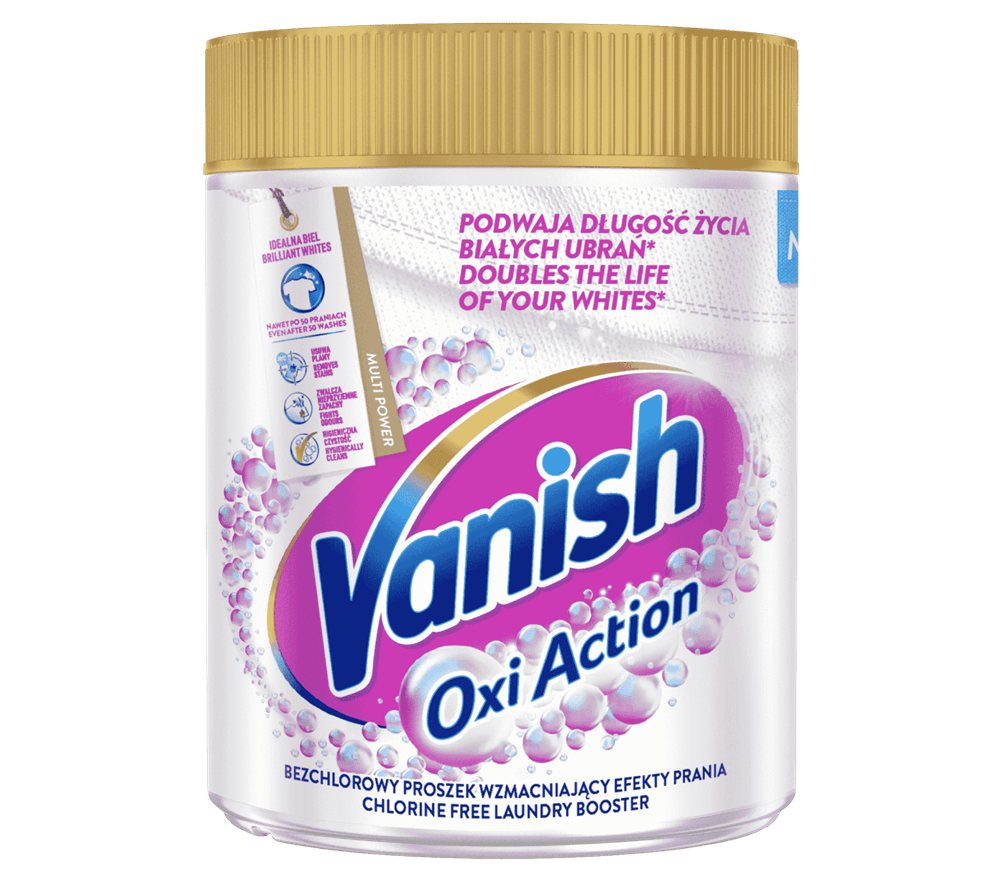 Proszek Vanish Oxi Action White wielofunkcyjny odplamiacz do białych tkanin