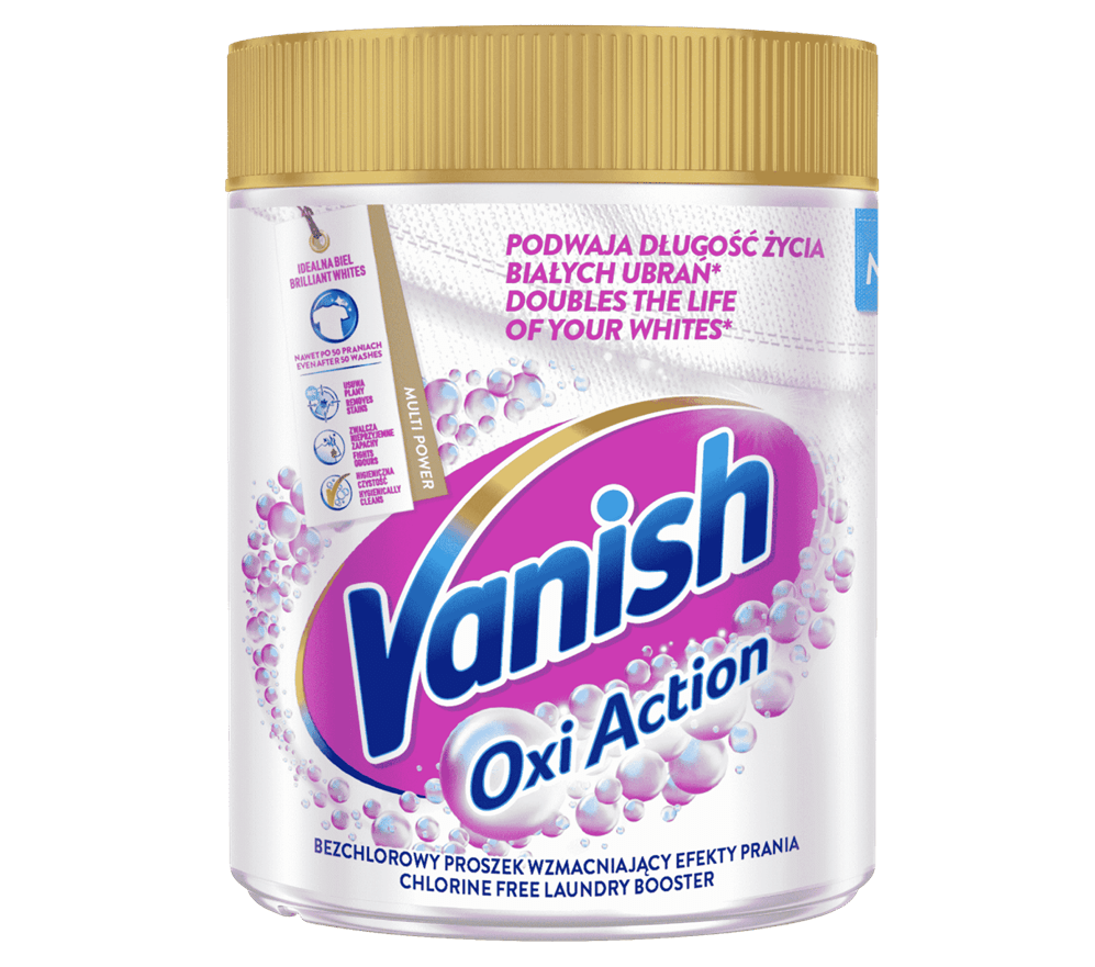 Proszek Vanish Oxi Action White wielofunkcyjny odplamiacz do białych tkanin